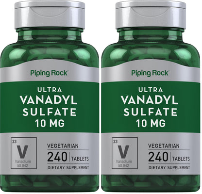 Piping Rock Vanadyl Sulfate 10 mg | 240 Tablets | Ultra Complex | Pack of 2