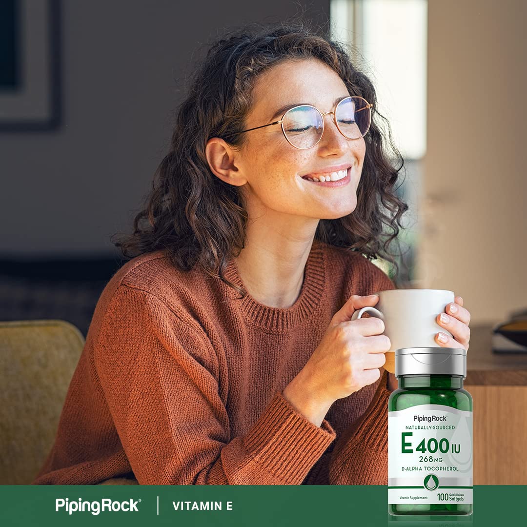 Piping Rock Vitamin E 400 IU Softgels – 2-Pack | D-Alpha Tocopherol, Non-GMO, Gluten Free