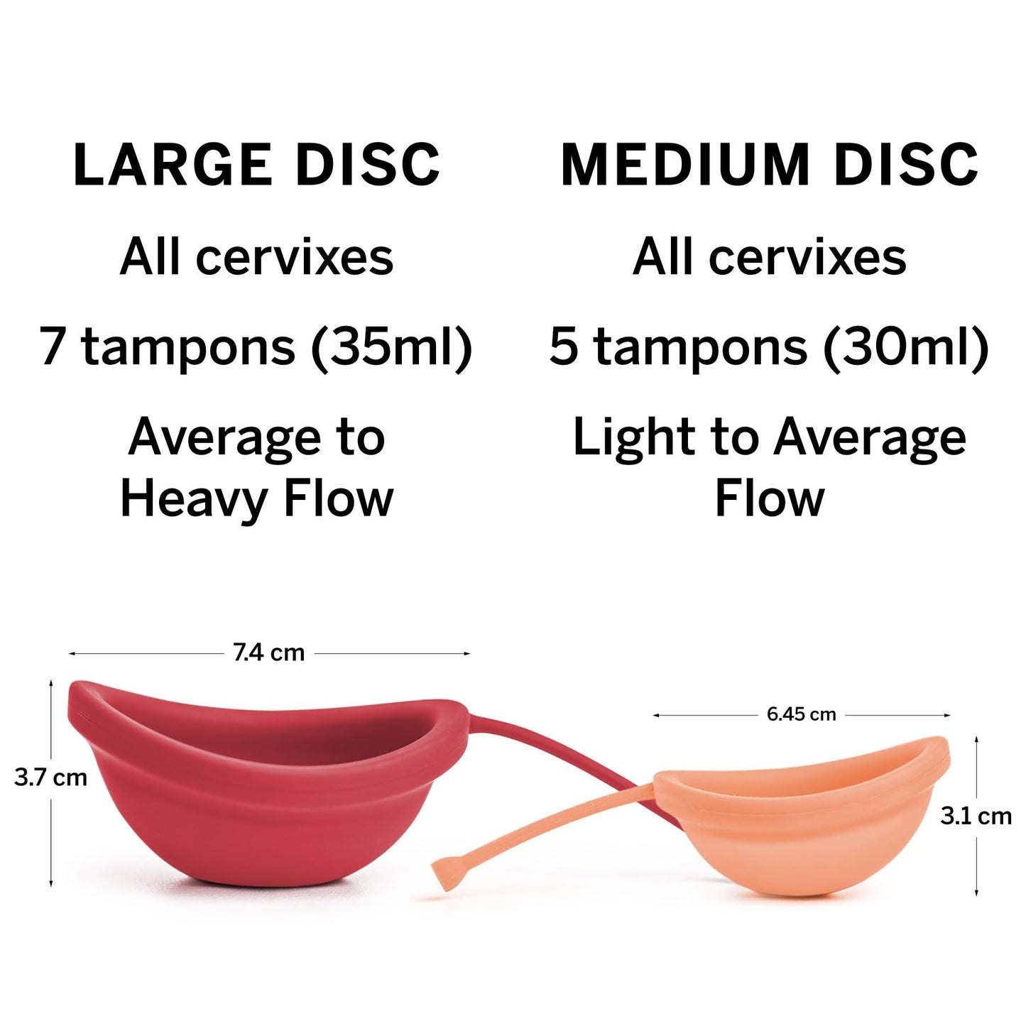 Pixie 2 Menstrual Discs by Pixie Cup — Softest Reusable Period Disc (12h Wear, 5 & 7 Tampon Capacity)