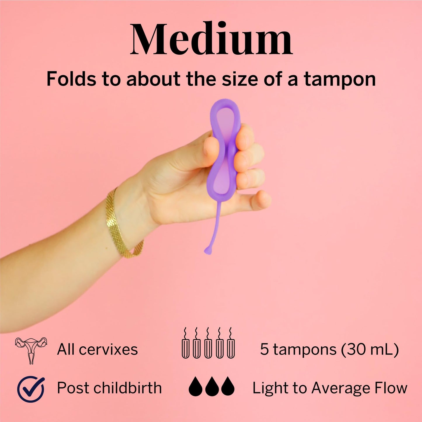 Pixie Menstrual Disc – 12-Hour Comfort, 100% Medical-Grade Silicone (Medium)