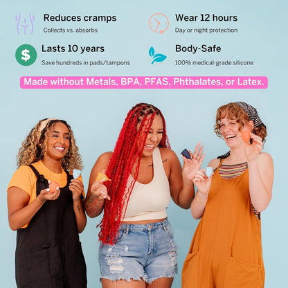 Pixie Cup 2-Cup Menstrual Cup & Applicator Bundle — Medical-Grade Silicone, Metal-Free