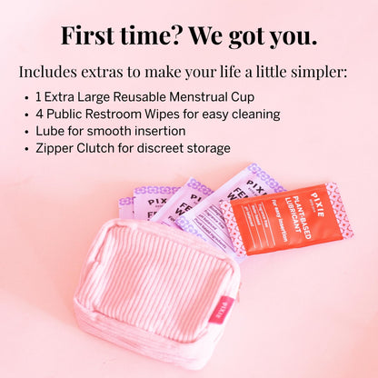 Pixie Cup - Soft, Safe, Reusable Menstrual Cup | 100% Medical-Grade Silicone | Buy One, Give One (XL)