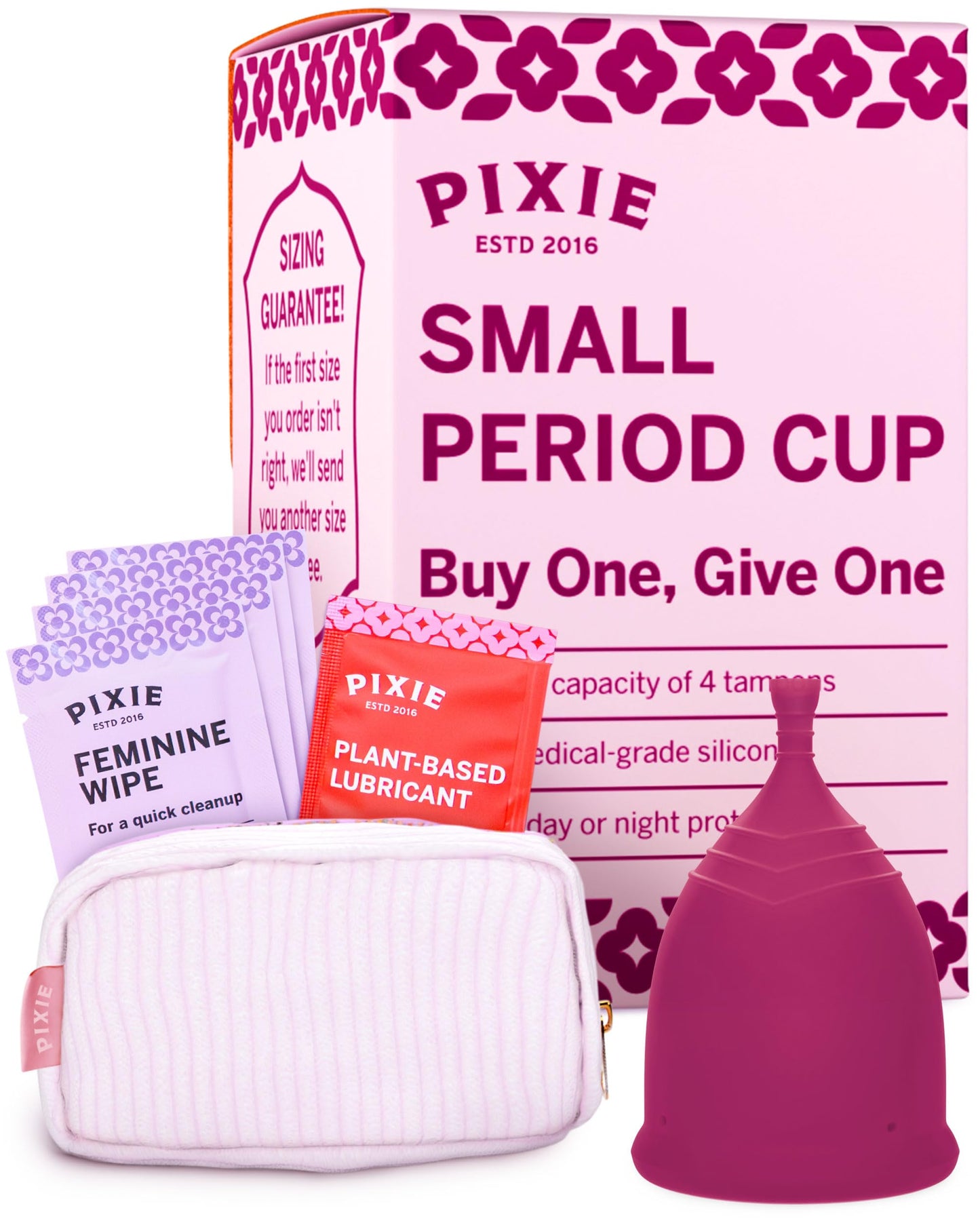 Pixie Cup Plum Small – Reusable Medical-Grade Silicone Menstrual Cup | #1 Tampon Alternative | Buy One, Give One