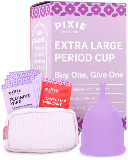 Pixie Cup - Soft, Safe, Reusable Menstrual Cup | 100% Medical-Grade Silicone | Buy One, Give One (XL)