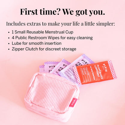 Pixie Cup - Soft, Safe Reusable Menstrual Cup | 100% Medical-Grade Silicone (Purple, Small)