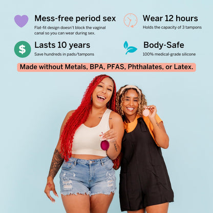 Pixie Menstrual Disc — 100% Medical-Grade Silicone, 12-Hour Wear, 3-Tampon Capacity