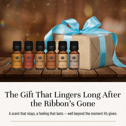 P&J Trading Fragrance Oils – Diffuser, Candle & Soap Scents Gift Set (Gentlemen's Cedar & Sandalwood) 6x10ml