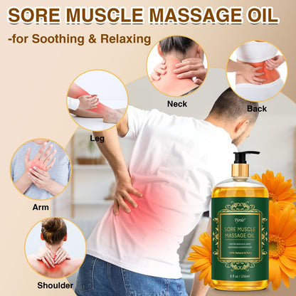 Pjordo 2 Pack Massage Oil – Arnica & Lavender for Pain Relief