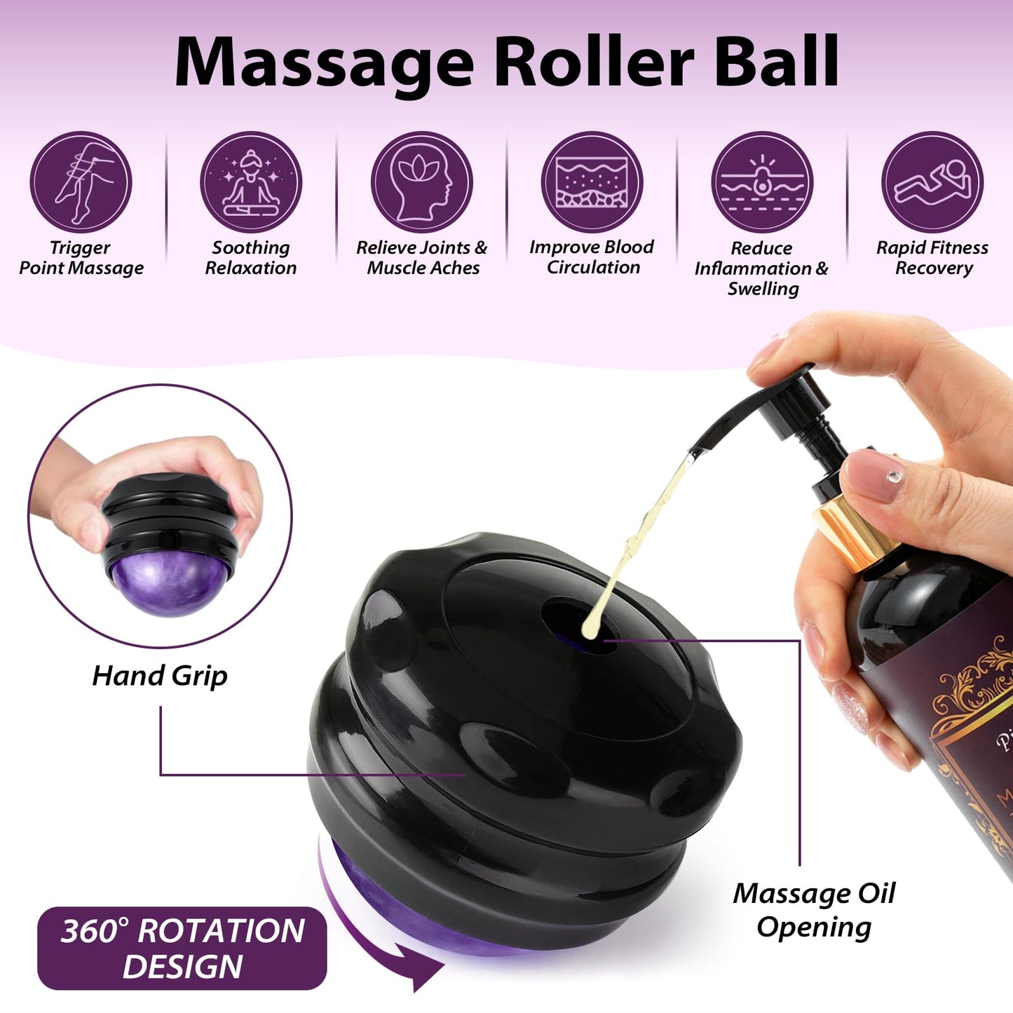 Pjordo Aromatherapy Lavender Massage Oil - Calming, Soothing Spa Oil 10 oz