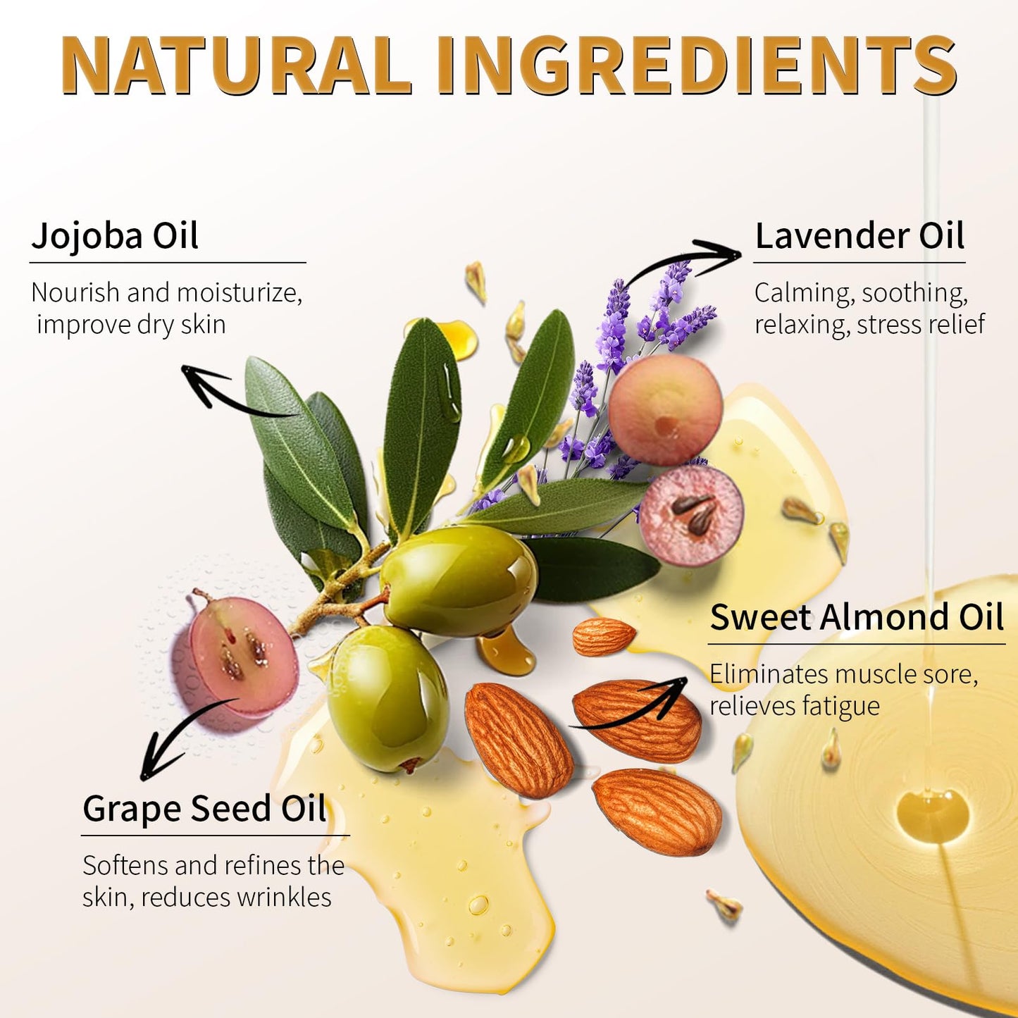 Pjordo Lavender Massage Oil – Calming, Non-Sticky, Jojoba & Sweet Almond