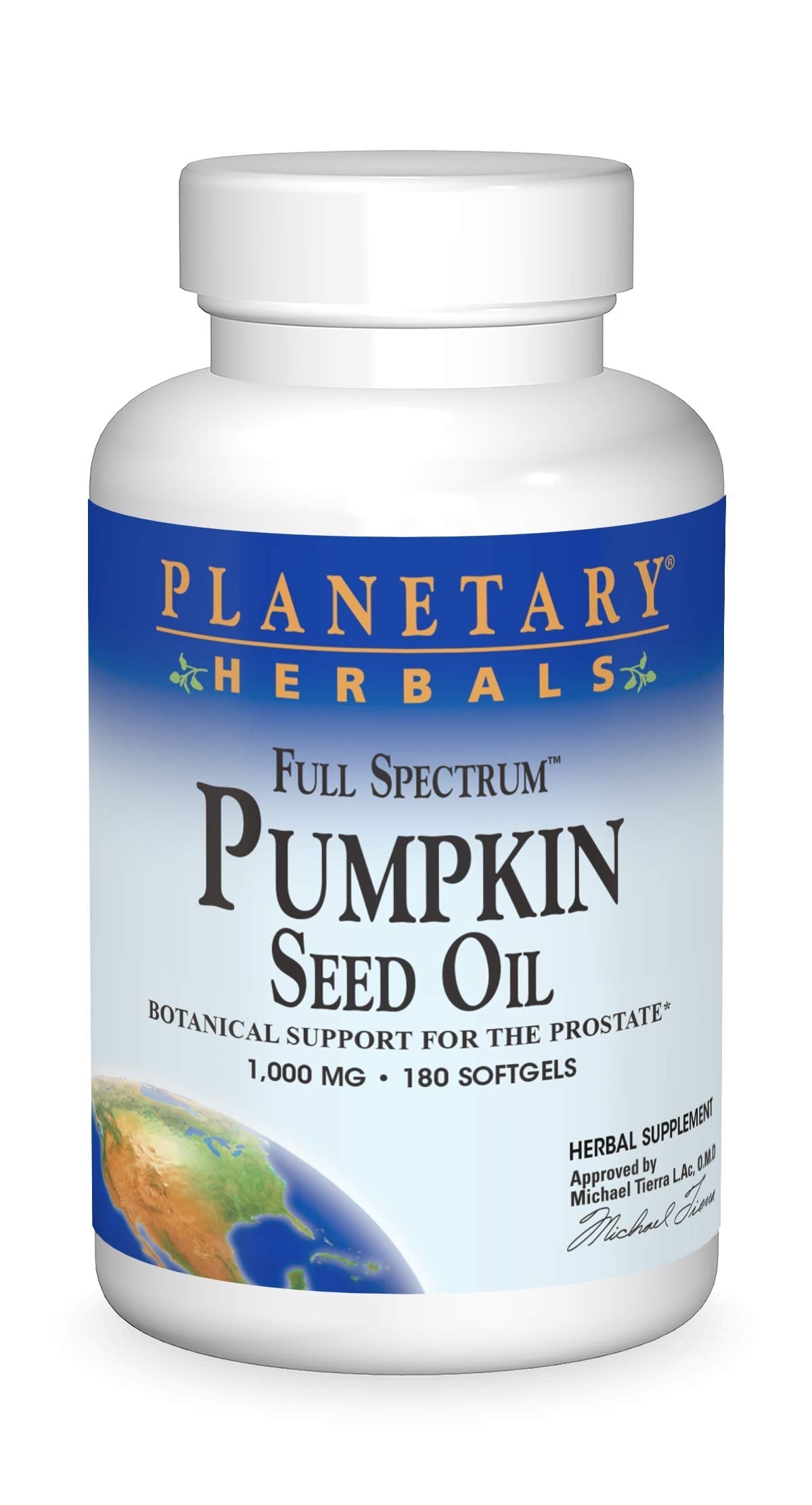 Planetary Herbals Full Spectrum Pumpkin Seed Oil 1000 mg - Prostate Support (180 Count)