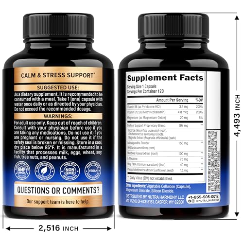 Cortisol Support for Women – Plant-Based Balance (Ashwagandha, Rhodiola, L-Theanine) | Nutraharmony