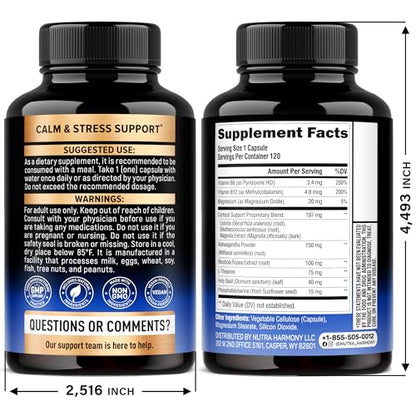 Cortisol Support for Women – Plant-Based Balance (Ashwagandha, Rhodiola, L-Theanine) | Nutraharmony