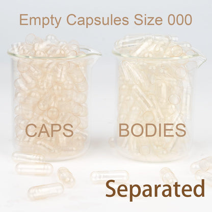000 Capsules Separated 1000 Count – Premium Vegan Empty Capsules Size 000 (2 Bags) for DIY Filling