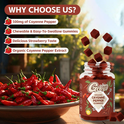 Cayenne Pepper Gummies with Hawthorn Berry — Cardiovascular & Immune Support (60 Count)