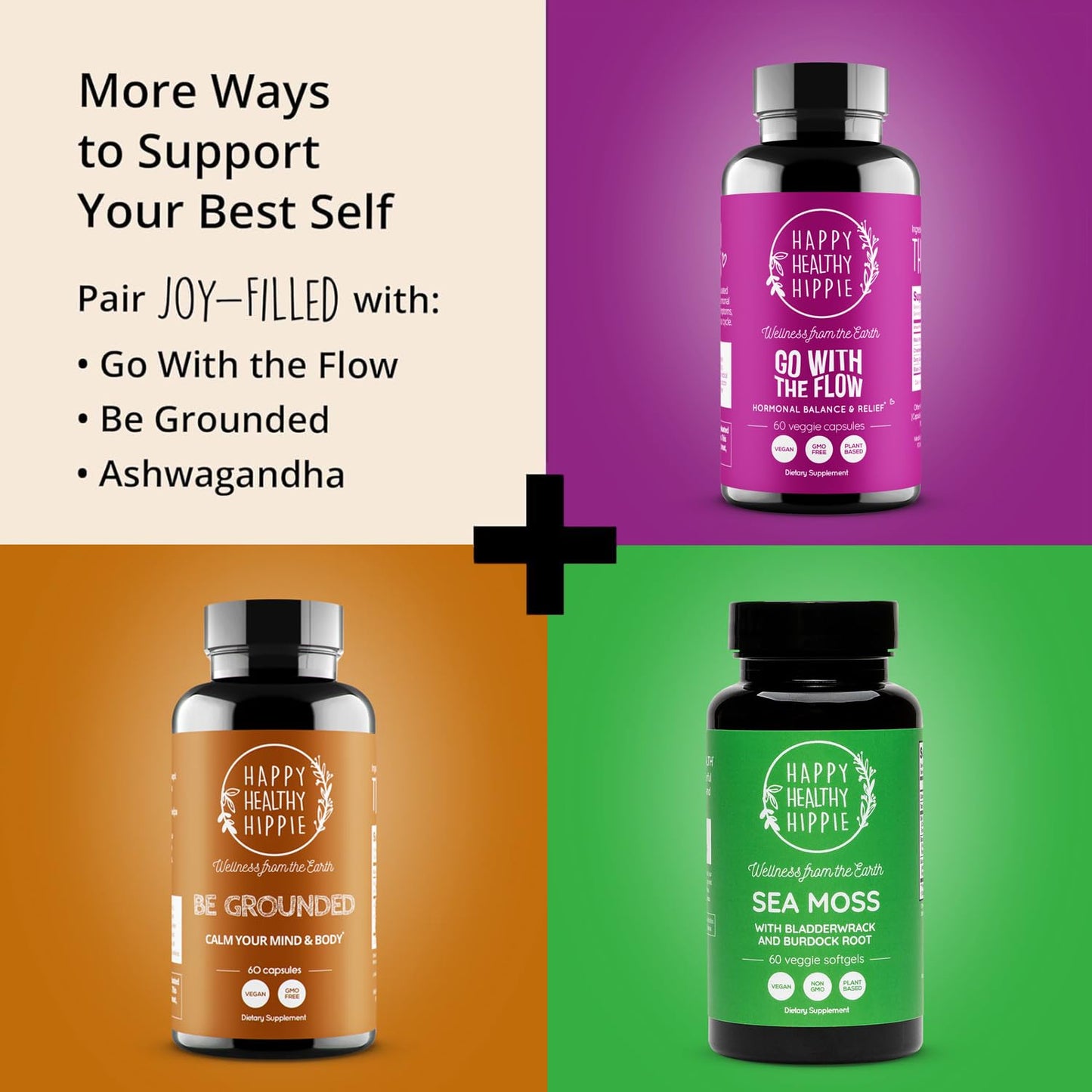 Joy-Filled Mood Support - 7-Herb Complex with St. John's Wort | Plant-Based Stress Relief | 60 Ct