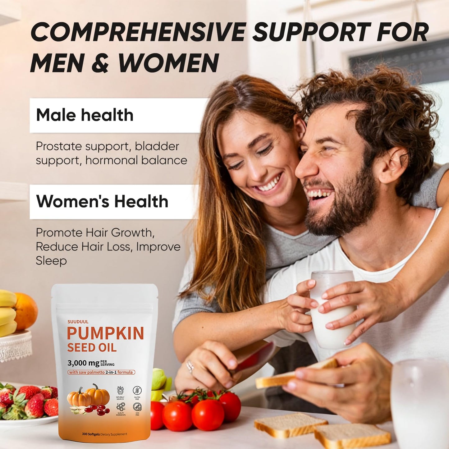 Pumpkin Seed Oil Capsules 300 Softgels | Hair Growth & Hormonal Balance