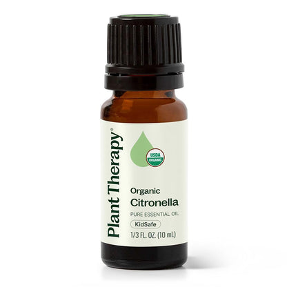 Plant Therapy Citronella Organic Essential Oil – 100% Pure, USDA Certified Organic, Therapeutic Grade, 10 mL (1/3 oz)
