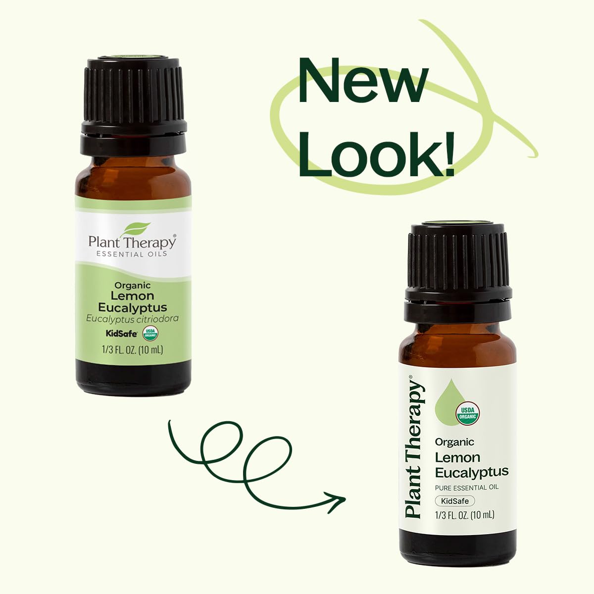 Plant Therapy Organic Lemon Eucalyptus Essential Oil - 10 mL, 100% Pure, USDA Certified Organic