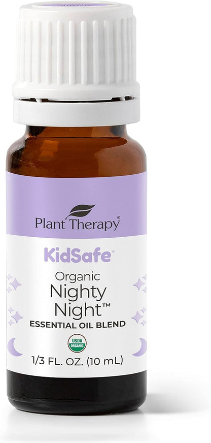 Plant Therapy KidSafe Organic Nighty Night Essential Oil Blend for Sleep 10 mL – 100% Pure, Undiluted, Therapeutic Grade