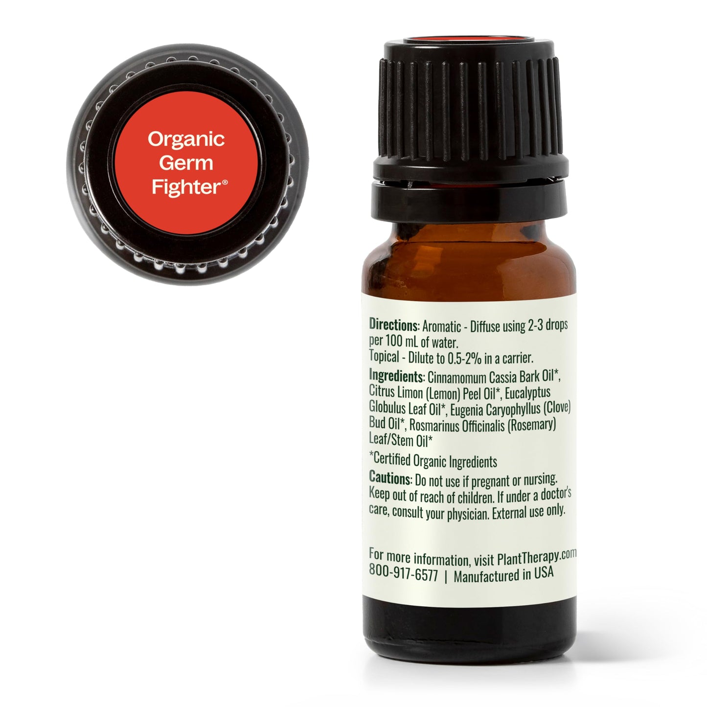 Plant Therapy Organic Fighter Essential Oil Blend 10 mL – 100% Pure & Therapeutic Grade