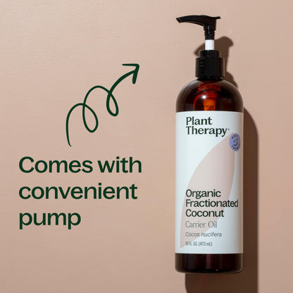 Plant Therapy Organic Fractionated Coconut Oil – 16 oz, 100% Pure, USDA Organic
