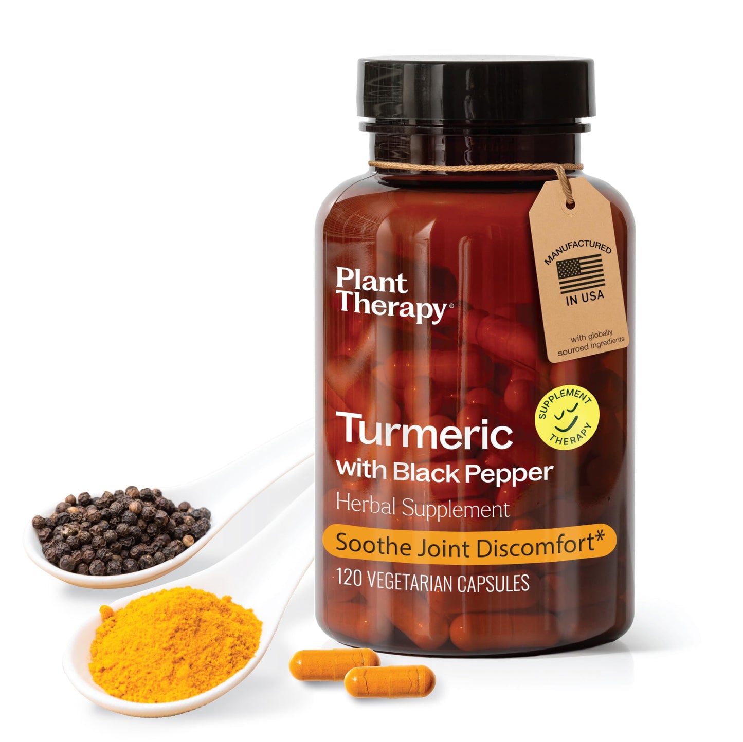 Plant Therapy Turmeric Black Pepper Capsules – USA Made, 4-Month Supply