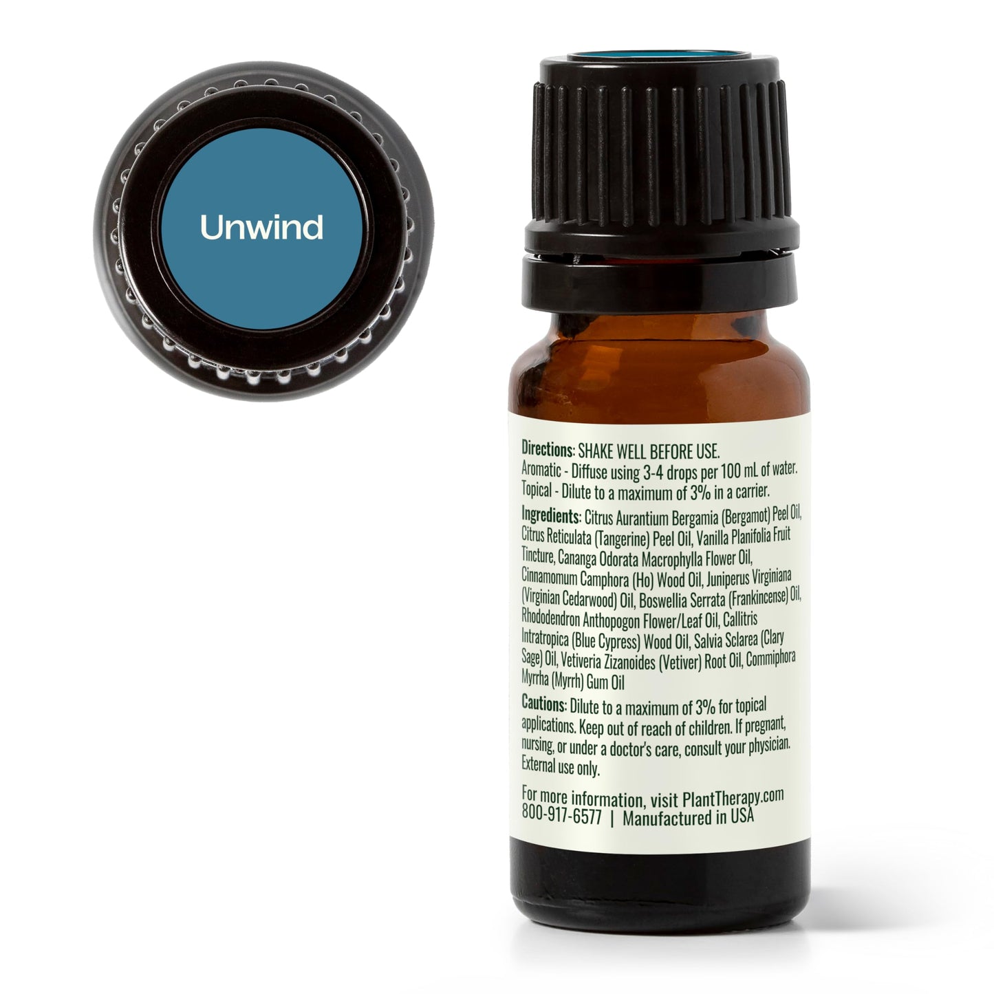 Plant Therapy Unwind Essential Oil Blend 10 mL (1/3 oz) 100% Pure, Undiluted, Natural Aromatherapy