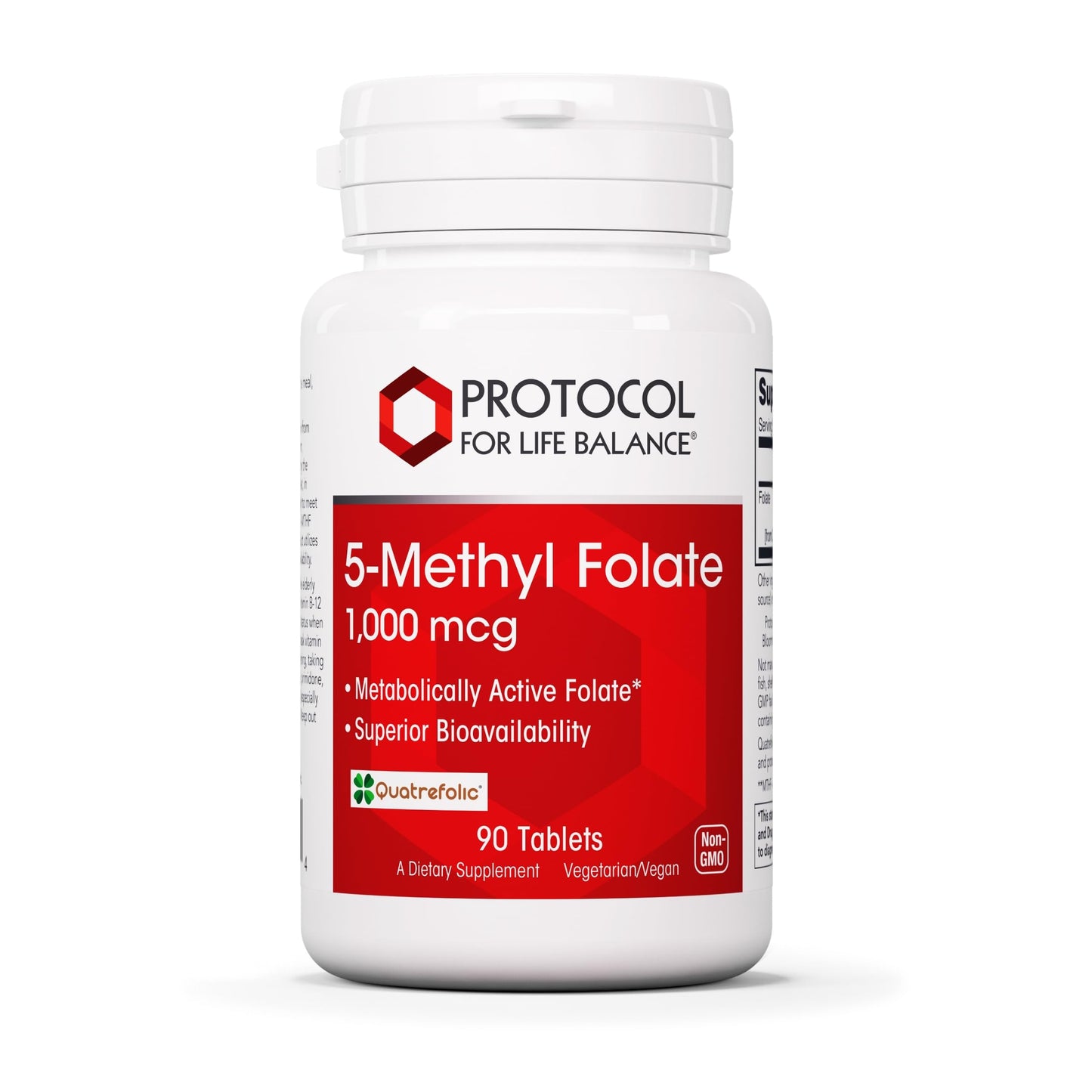 5-Methylfolate 1,000mcg – Brain Support Supplement | Protocol For Life Balance | Kosher & Vegan | 90 Tabs
