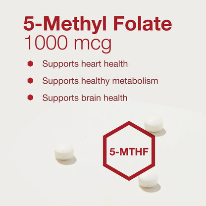 5-Methylfolate 1,000mcg – Brain Support Supplement | Protocol For Life Balance | Kosher & Vegan | 90 Tabs