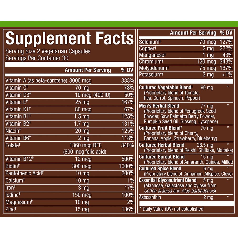plnt Fermented Whole Food MenaTMs 50+ Multivitamin - 60 Veg Capsules