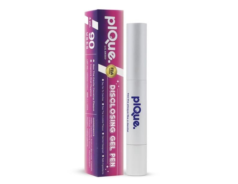 PLQUE Disclosing Gel Pen – Plaque Detector for Brushing (90 Uses)