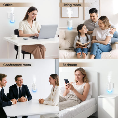 Plug-in Waterless Diffuser Starter Kit – 5 Oils, 700 sq ft Coverage, White