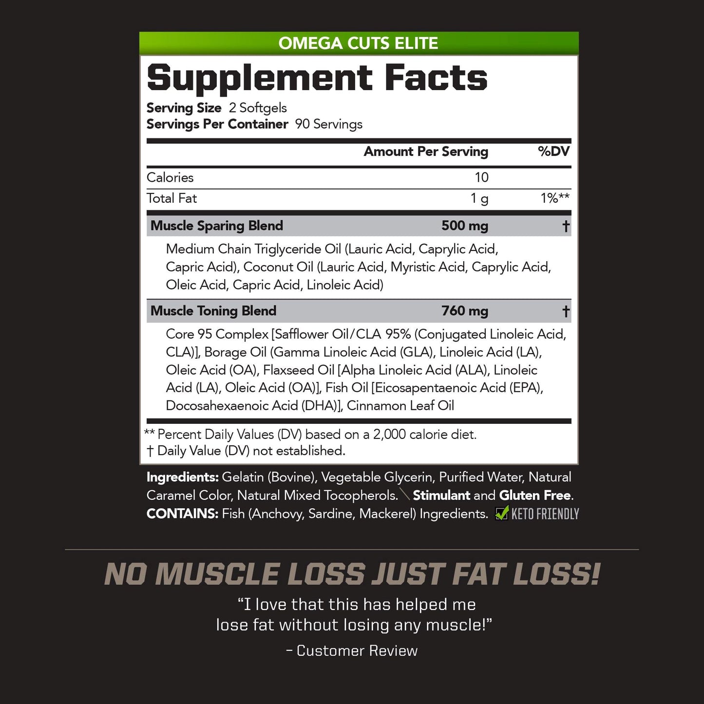 PMD Omega Cuts Elite – Fat Loss & Muscle Definition Formula (180 Softgels) – Stimulant Free