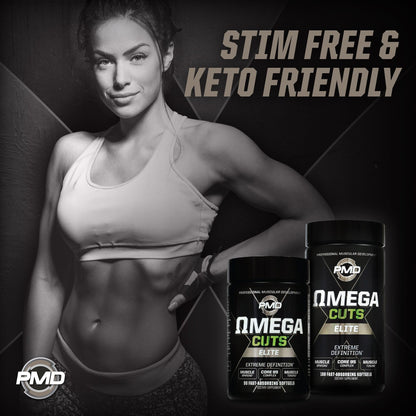 PMD Omega Cuts Elite – Fat Loss & Muscle Definition Formula (180 Softgels) – Stimulant Free
