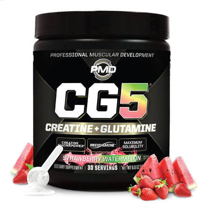 PMD Sports CG5 Premium Creatine & L-Glutamine Powder – Power, Recovery, Lean Muscle (Strawberry Watermelon, 30 Servings)