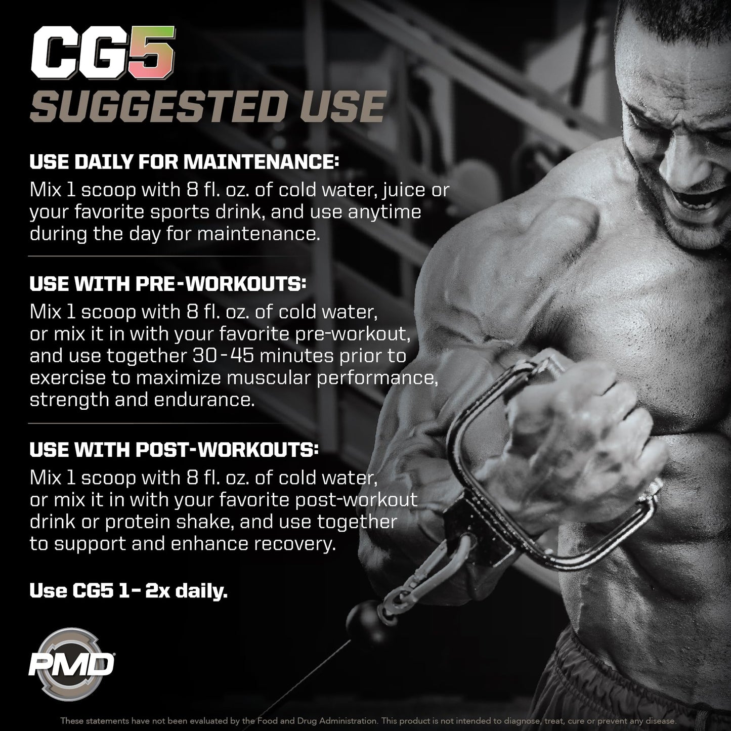 PMD Sports CG5 Premium Creatine & L-Glutamine Powder – Power, Recovery, Lean Muscle (Strawberry Watermelon, 30 Servings)