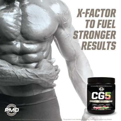 PMD Sports CG5 Premium Creatine & L-Glutamine Powder – Power, Recovery, Lean Muscle (Strawberry Watermelon, 30 Servings)