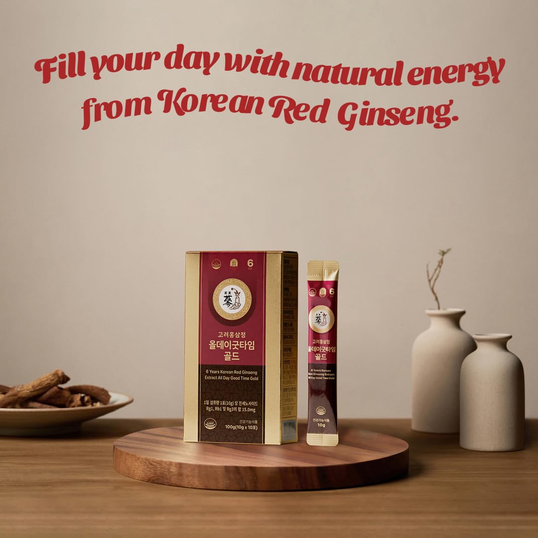 PNBG 6-Year Korean Red Ginseng Extract Shot – HACCP Certified, Caffeine Free, 12+ Herbal Ingredients | 100 Sticks