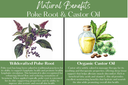 Poke Root & Castor Oil Salve - 1oz | Vegan Lymphatic Support Balm | Handmade in USA