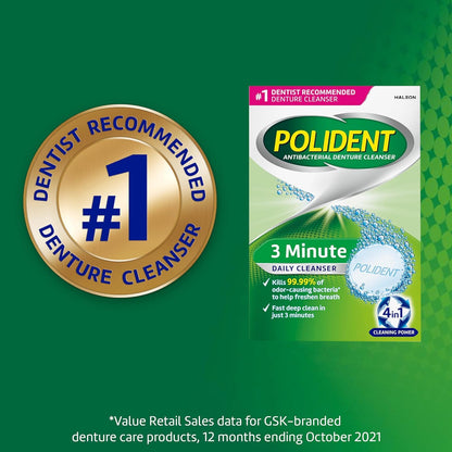 Polident Smokers Denture Cleanser Tablets - 120 Count | Pack of 1
