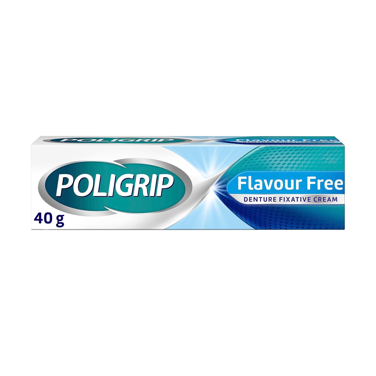 Poligrip Flavour Free Denture Adhesive Cream 40g – Strong All-Day Hold (Zinc-Free)