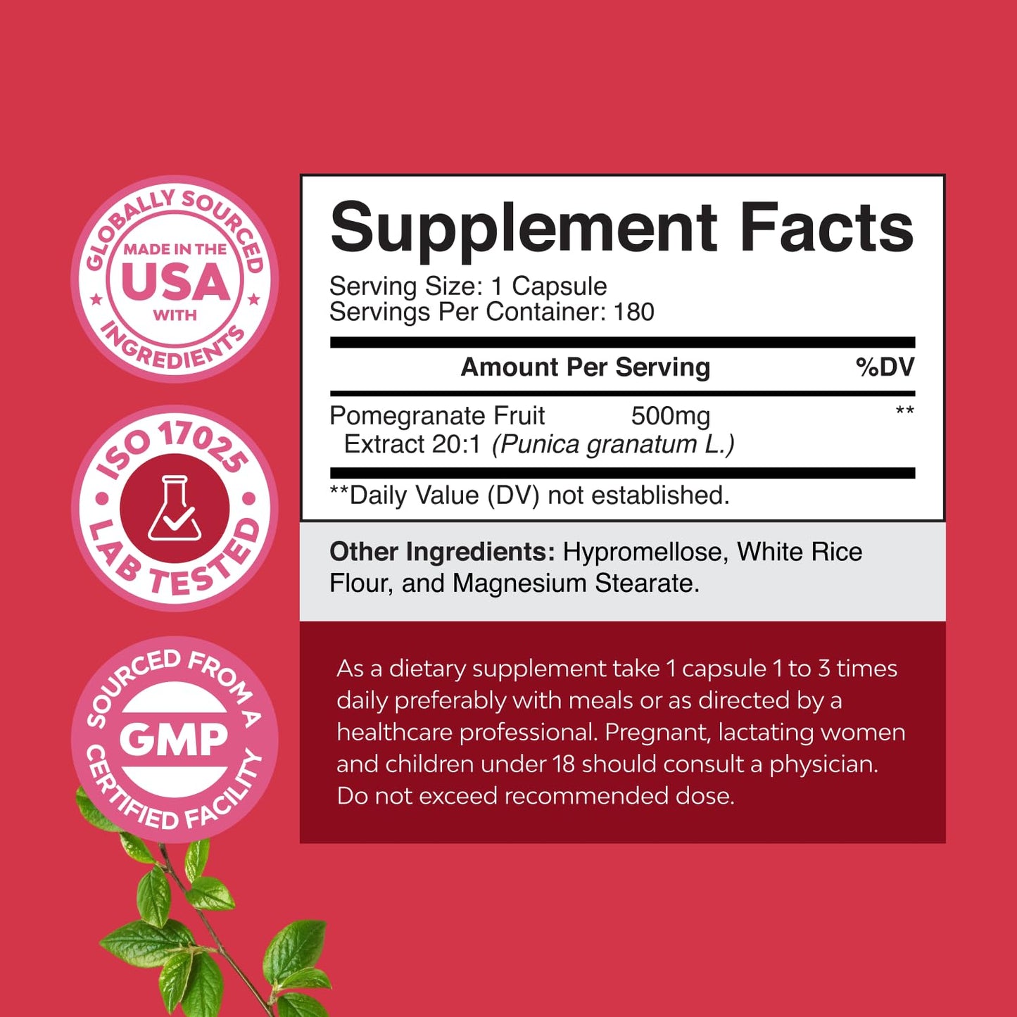 Advanced Pomegranate Supplement – Heart Health & Joint Support (180ct) | Reds Superfood