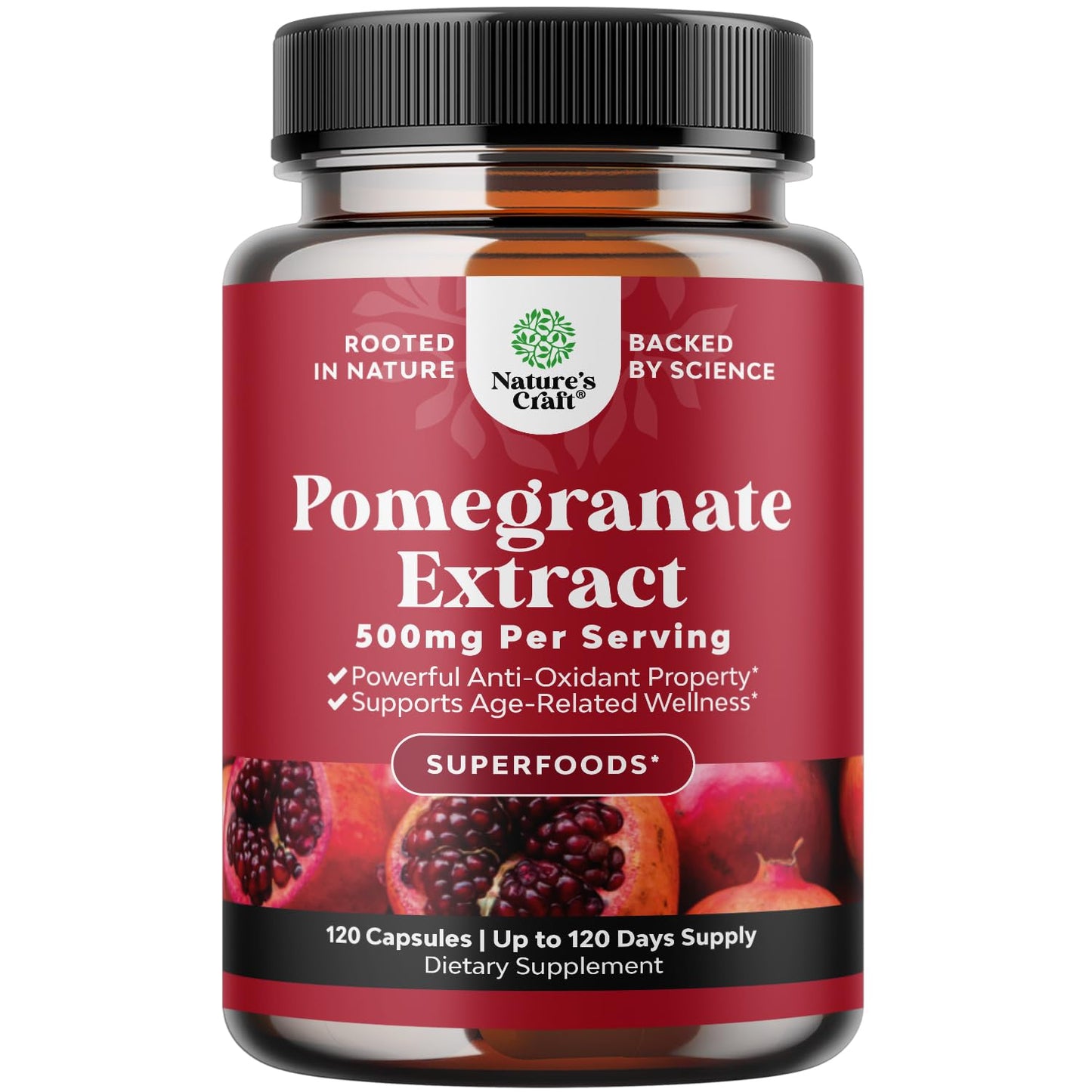 Pomegranate Antioxidant Supplement by Reds – Heart Health & Joint Support (120ct)