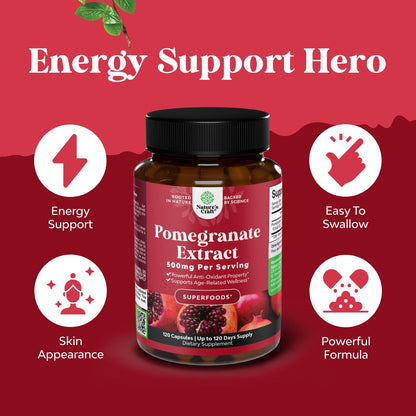 Pomegranate Antioxidant Supplement by Reds – Heart Health & Joint Support (120ct)