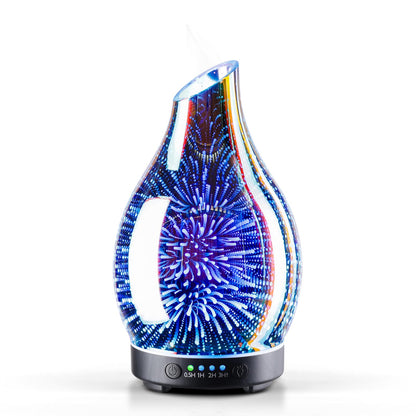 Porseme 150ml Glass Essential Oil Diffuser – 7-Color LED, Auto-Off, Ultrasonic Mist