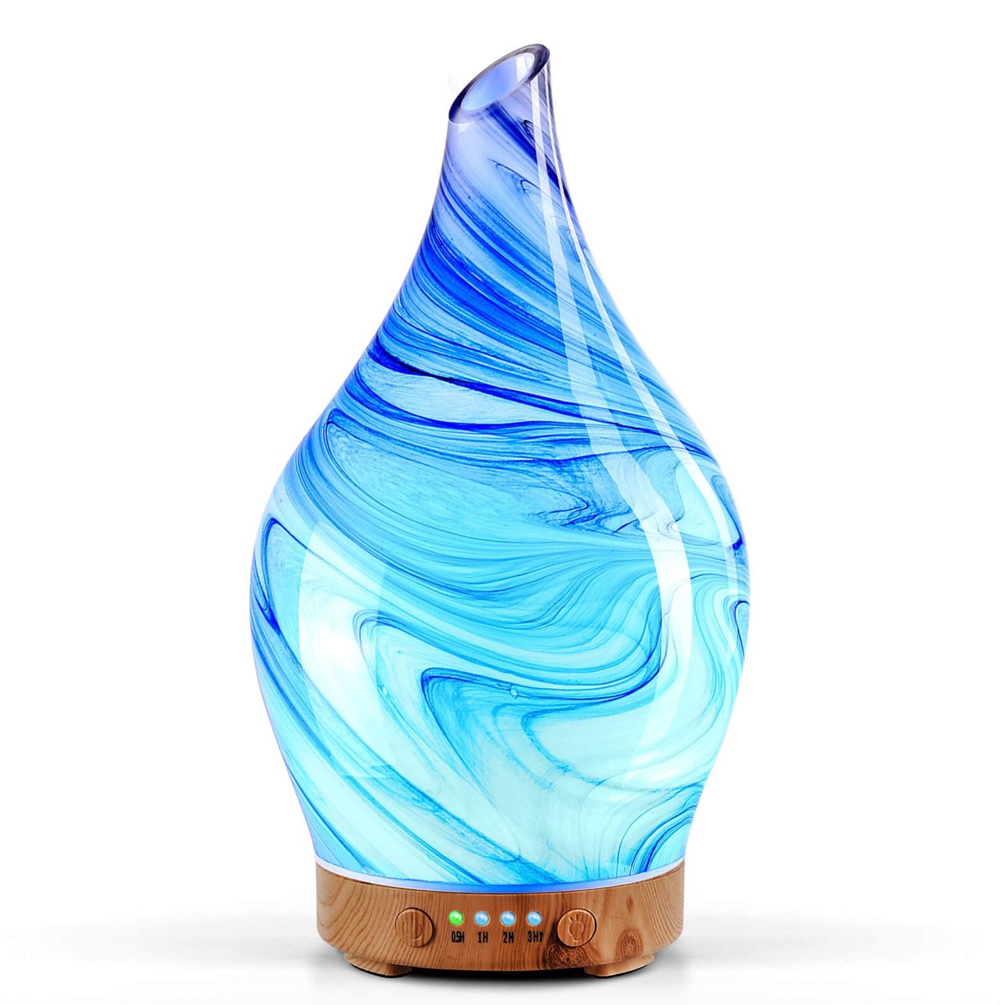 Porseme 150ml Glass Diffuser - Color Changing LED, 6h Run Time, Auto-Off (Ink)