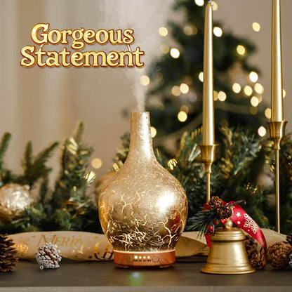 Porseme Gold Plated 150ml Essential Oil Diffuser | Ultrasonic Humidifier, Auto Shut-Off