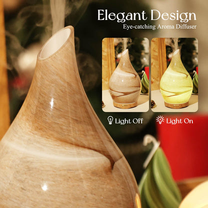 Porseme 280ml Glass Diffuser – Desert Color-Changing Aromatherapy Diffuser