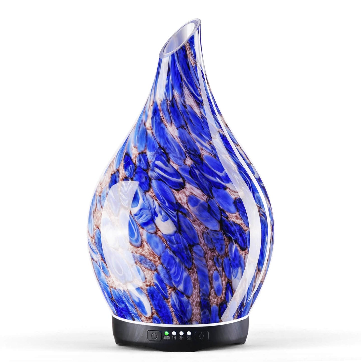 Porseme 280ml Glass Essential Oil Diffuser – Deep Blue, Color Changing, Ultrasonic Humidifier, Auto-Off